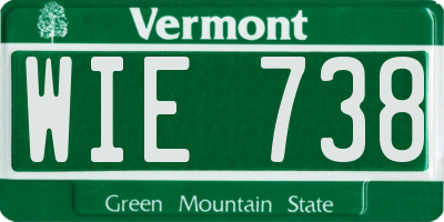 VT license plate WIE738