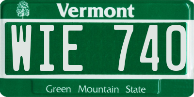 VT license plate WIE740