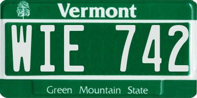 VT license plate WIE742