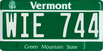 VT license plate WIE744