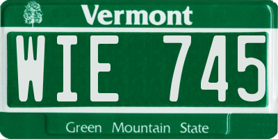 VT license plate WIE745
