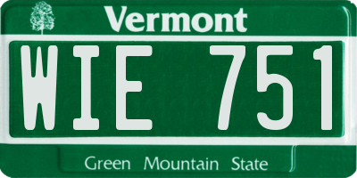 VT license plate WIE751