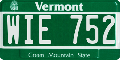 VT license plate WIE752