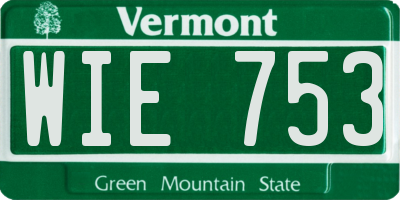 VT license plate WIE753