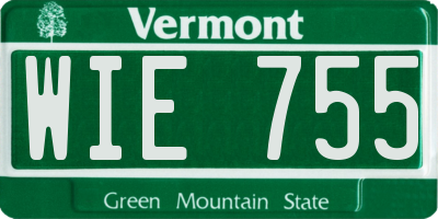 VT license plate WIE755
