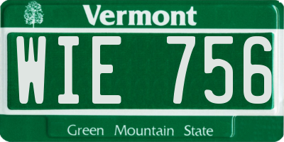 VT license plate WIE756