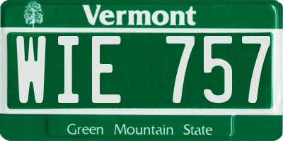 VT license plate WIE757