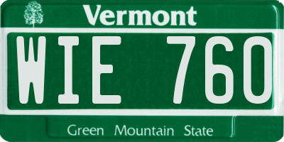 VT license plate WIE760