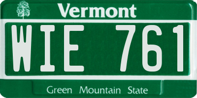 VT license plate WIE761