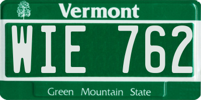 VT license plate WIE762