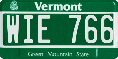 VT license plate WIE766