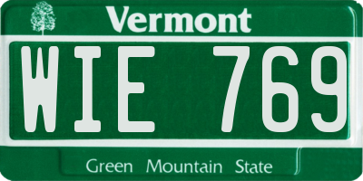 VT license plate WIE769