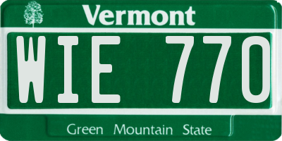 VT license plate WIE770