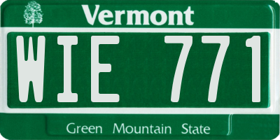 VT license plate WIE771