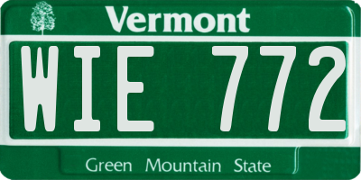 VT license plate WIE772