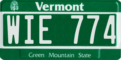 VT license plate WIE774
