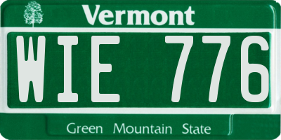 VT license plate WIE776