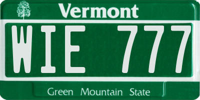 VT license plate WIE777