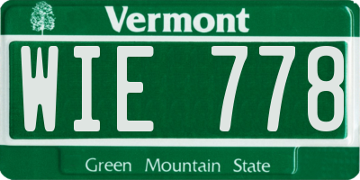 VT license plate WIE778