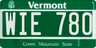 VT license plate WIE780