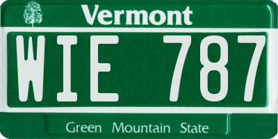 VT license plate WIE787