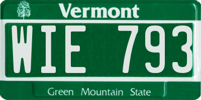 VT license plate WIE793