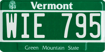 VT license plate WIE795
