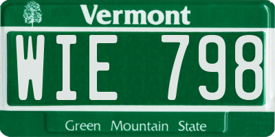 VT license plate WIE798