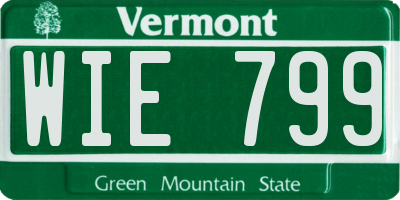 VT license plate WIE799