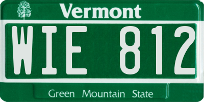VT license plate WIE812