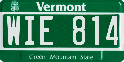 VT license plate WIE814