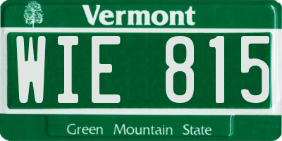 VT license plate WIE815