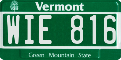 VT license plate WIE816