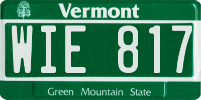 VT license plate WIE817