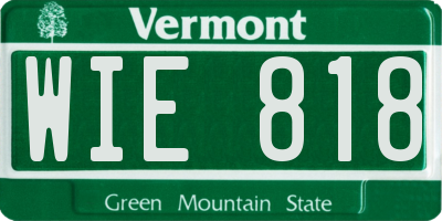 VT license plate WIE818