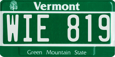 VT license plate WIE819