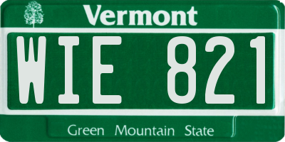 VT license plate WIE821