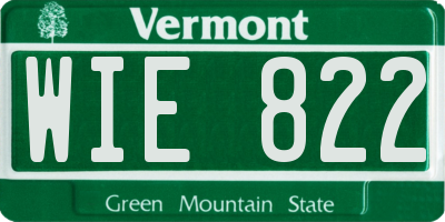 VT license plate WIE822