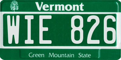 VT license plate WIE826