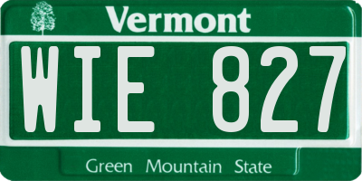 VT license plate WIE827