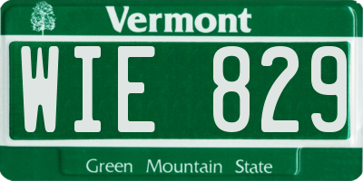 VT license plate WIE829