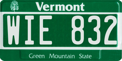 VT license plate WIE832