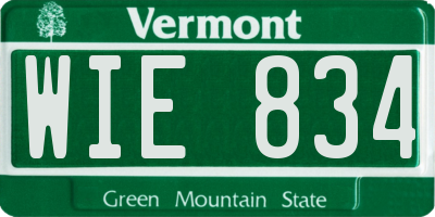 VT license plate WIE834