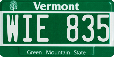 VT license plate WIE835