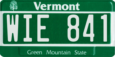 VT license plate WIE841
