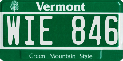 VT license plate WIE846