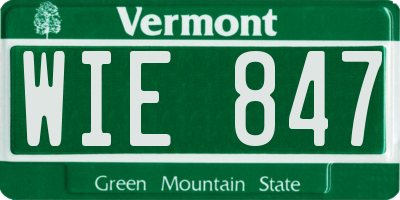 VT license plate WIE847