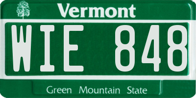 VT license plate WIE848