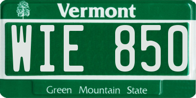 VT license plate WIE850