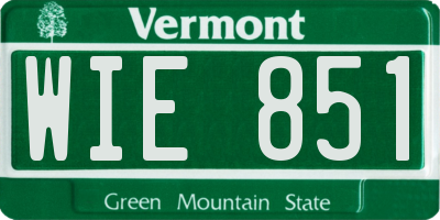 VT license plate WIE851